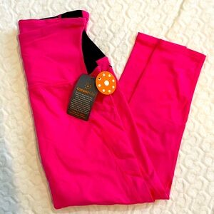 Copper Life Small Leggings Women's Back Support Neon Pink Copper Zinc Infused